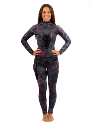 Women??s Pink Fishbone Spearfishing 3.5mm Wetsuit Durable Stitching Anatomical Ergonomic Cut