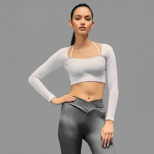 Limitless Snatched ribbed Long sleeve top- White SeamFreeEngineering