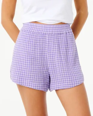 Premium Surf Check Short - Purple Bohemian style Beach Vacation
