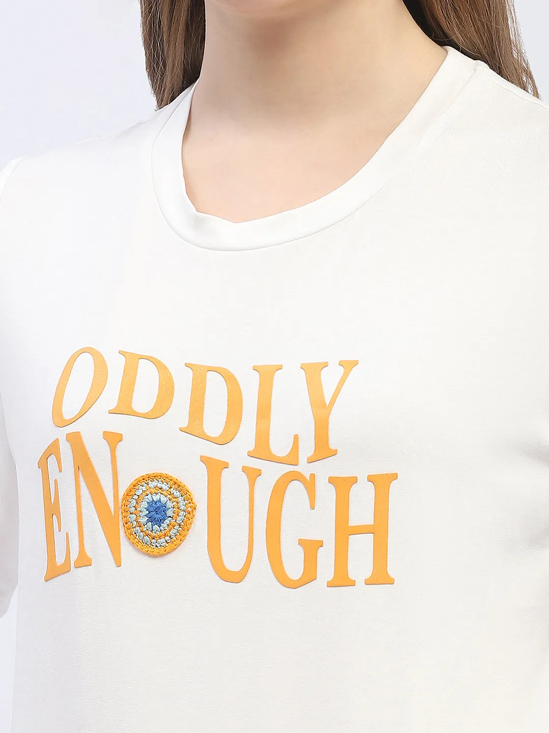 Madame Typography White Regular T-Shirt timeless