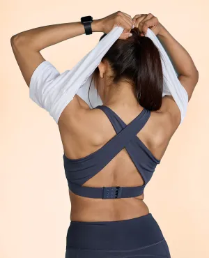 White Layering Piece High Impact & Full Coverage Crostini Sports Bra