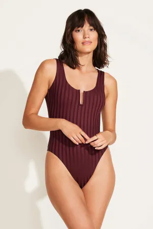 Ursula One Piece - Sangria SuperRib Breezy-Feel Moisture Wicking Fibers