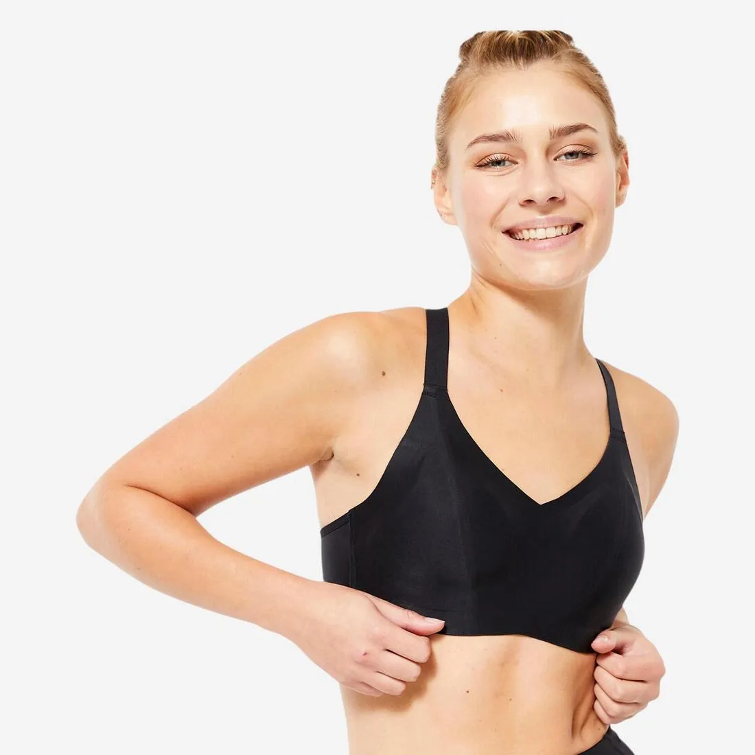 SUJETADOR-TOP DEPORTIVO NUDE CONFORT SUJECI??N ALTA Seamless lining Decorative stitching