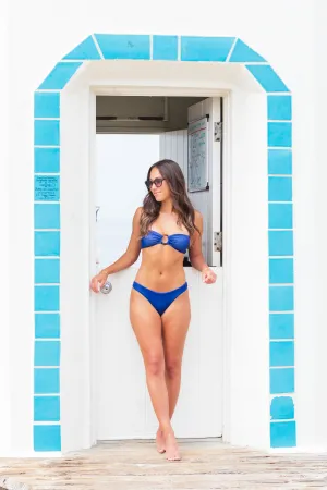 Kaia Swim Bottoms 25' - Navy Blue Smooth Skin Fabric