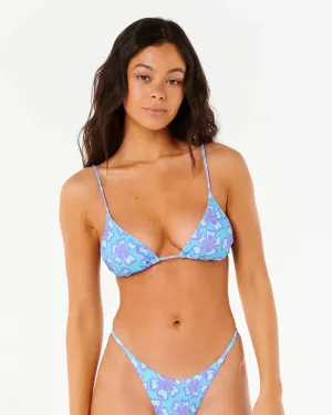 Neon Isles Sliding Triangle Bikini Top - Blue Multi Way Strap System