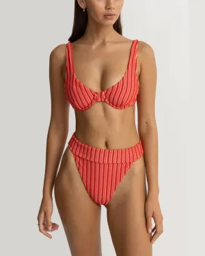 Terry Sands Stripe Underwire Top Convertible Neckline