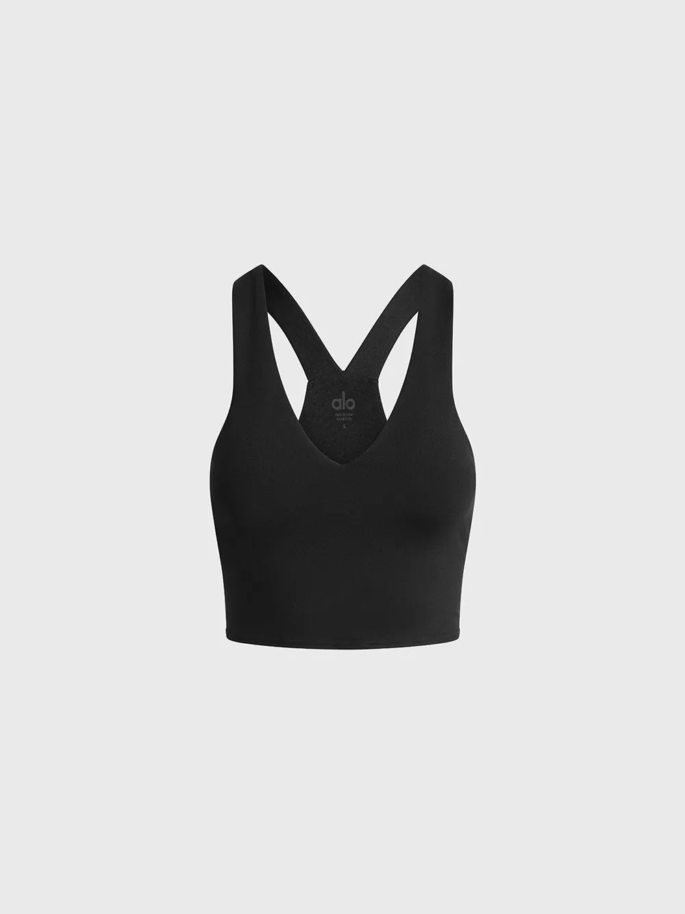 Comfortable Support Soft Jersey ALO BLACK REAL BRA TANK
