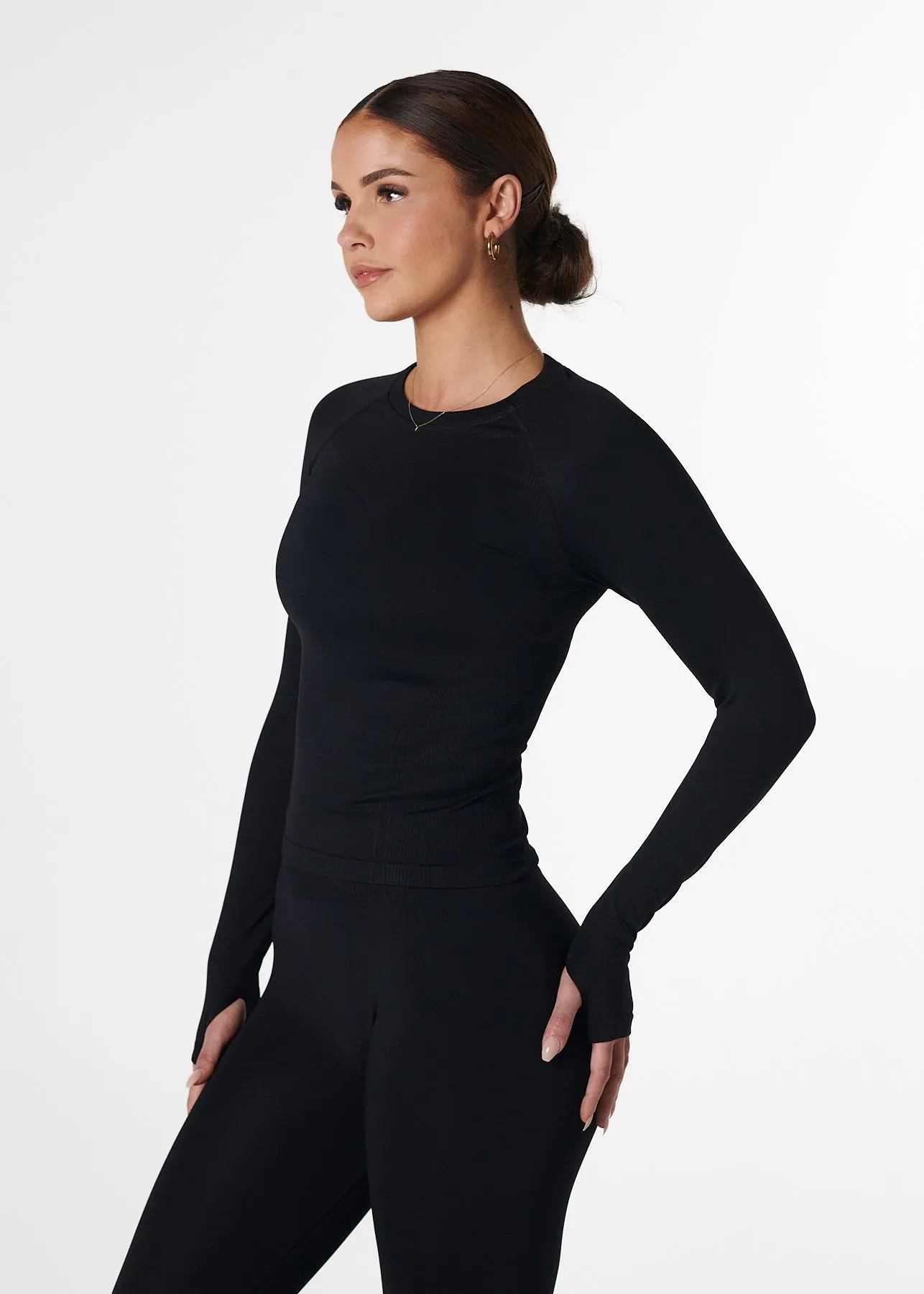Planet Care SILHOUETTE FITTED LONG SLEEVE - BLACK