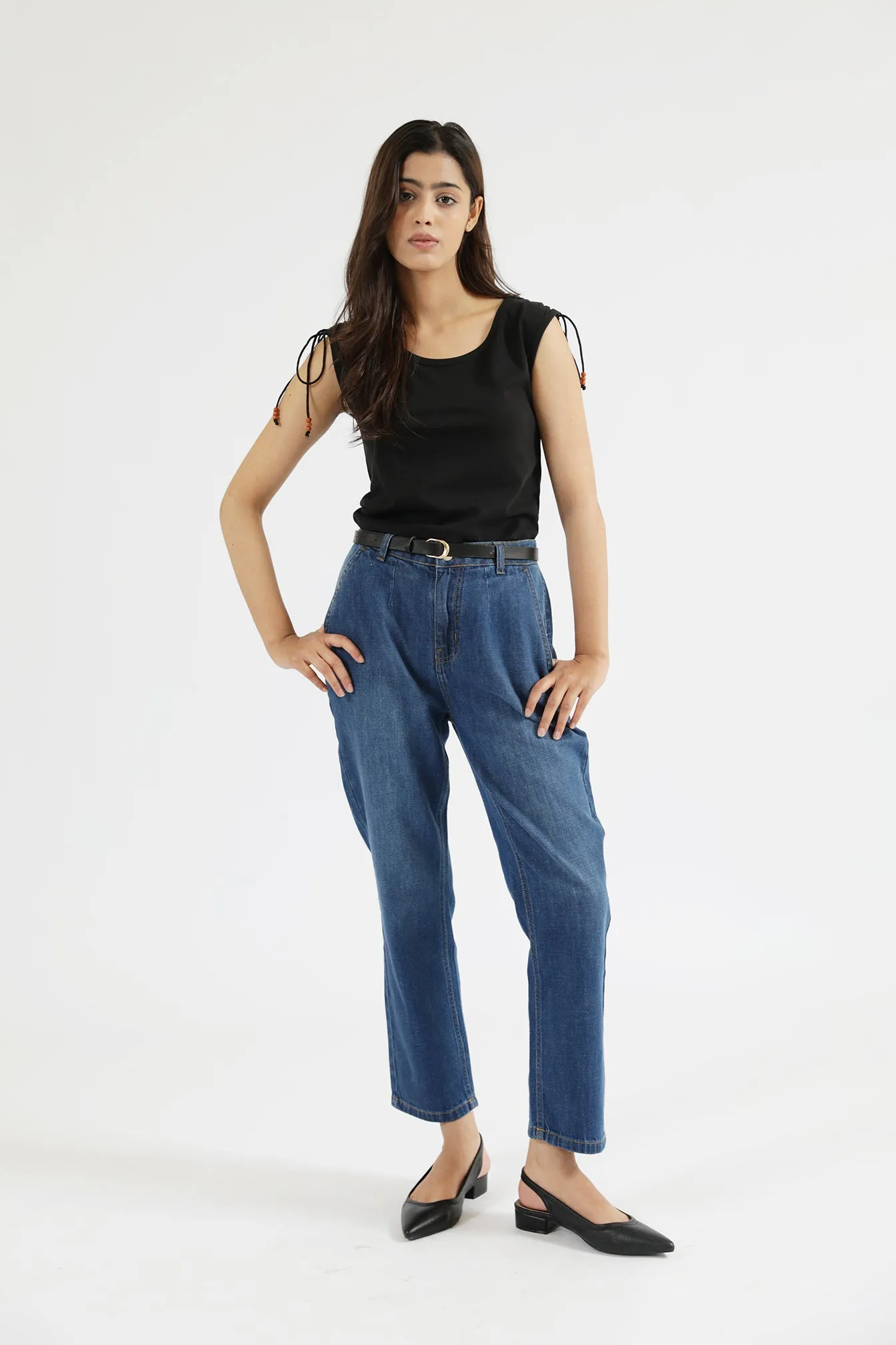SLEEVELESS TOP WITH TIE DETAIL Fashionable Skirt Evening Chic