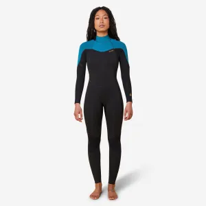 MoldedArmGussets Variable Thickness Zones Neopreno surf Mujer agua fr??a 4/3mm cremallera espalda 500 negro/verde