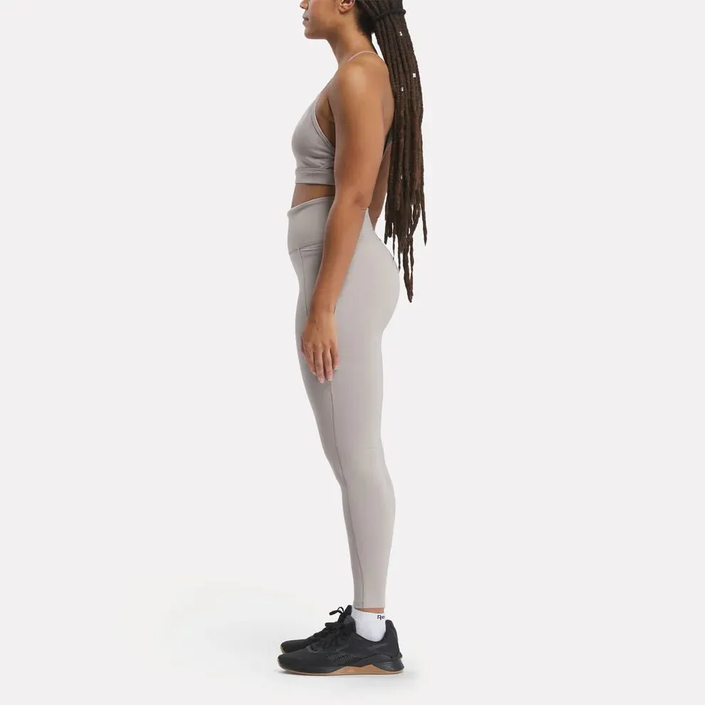 Reebok Women's Lux Hw Grey Tights DoubleStitchReinforcement