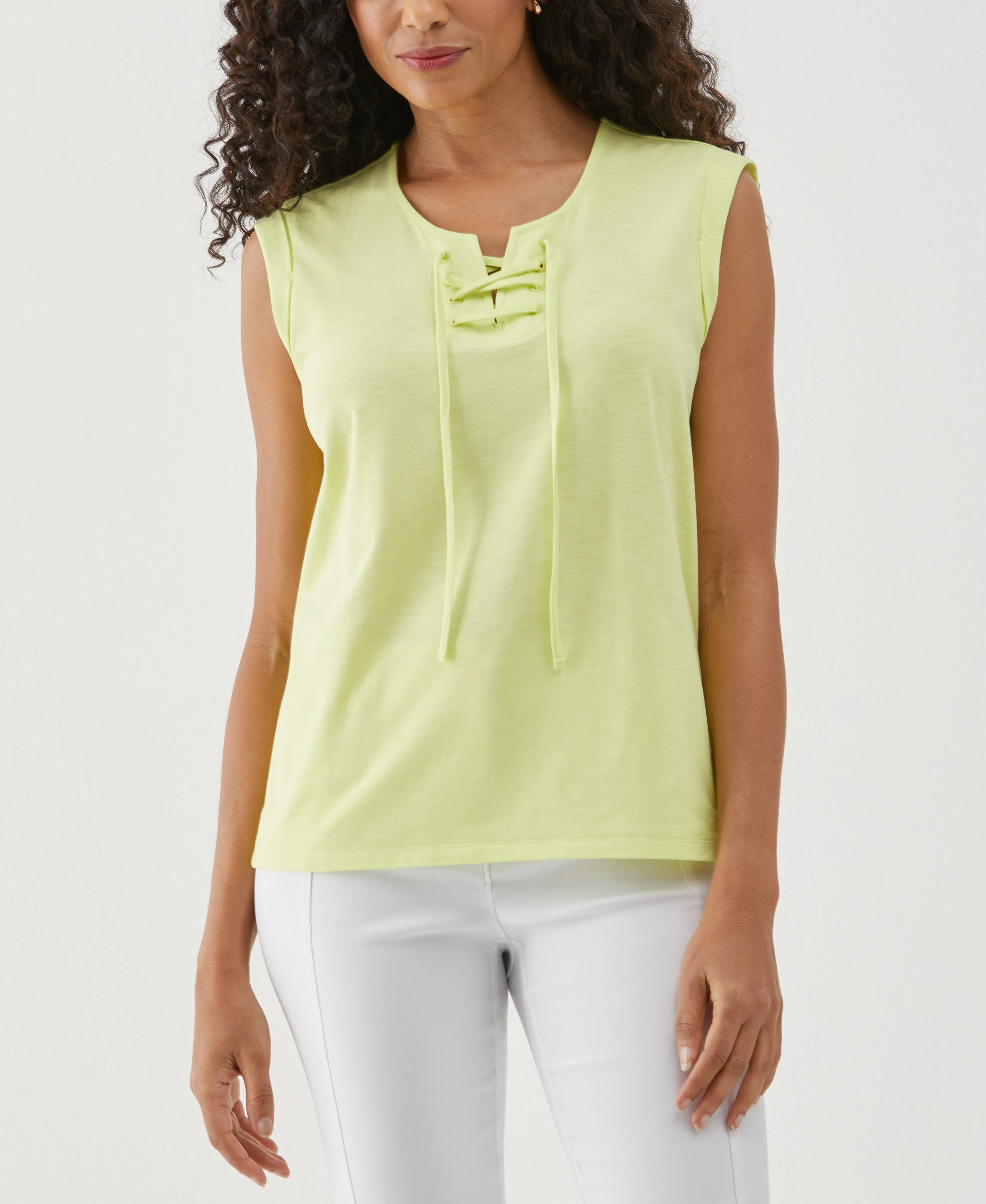 Flow Core Modern Cut Lace-Up Tank Top