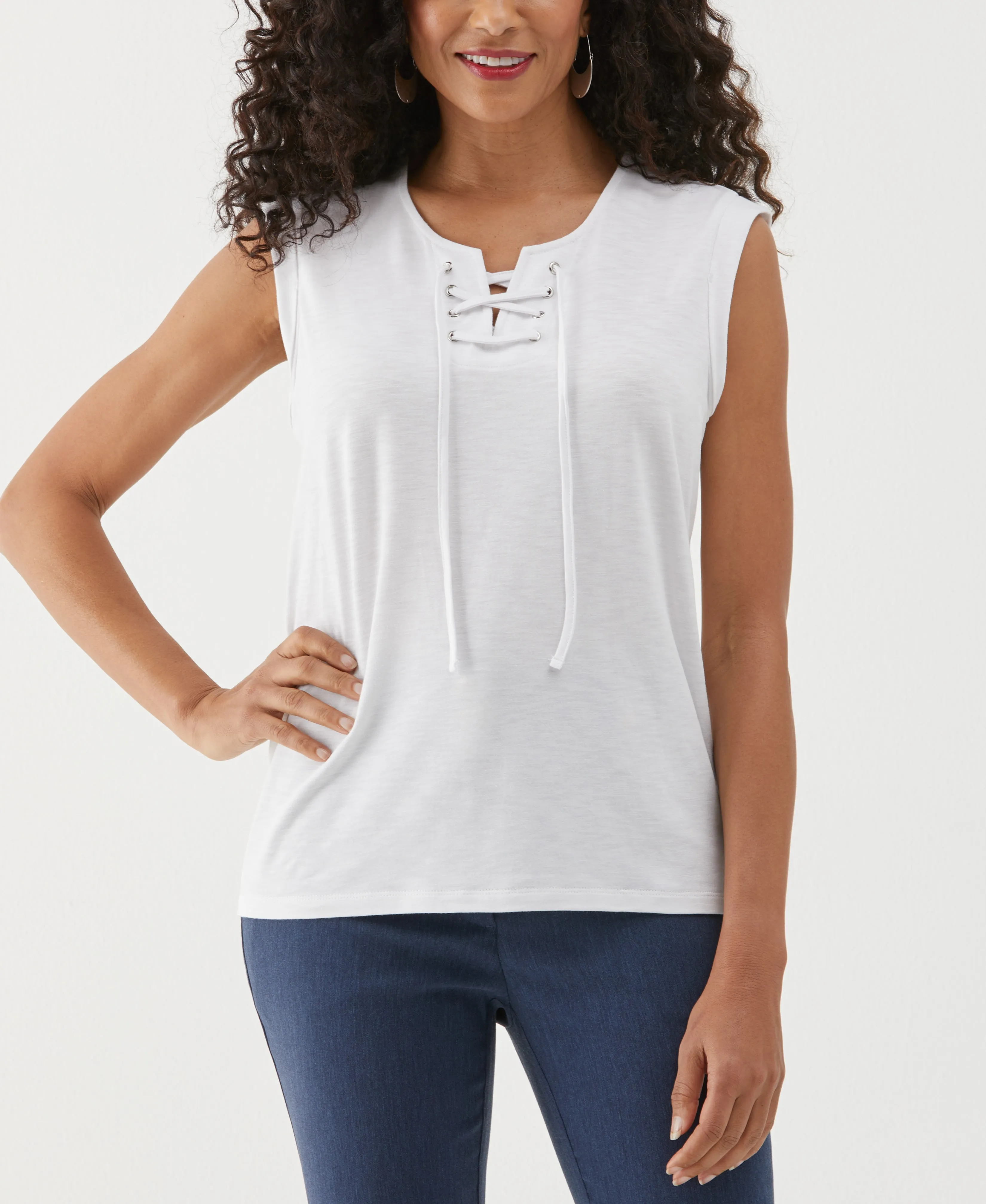 Lace-Up Tank Top EcoFriendlyTextiles Sporty Design