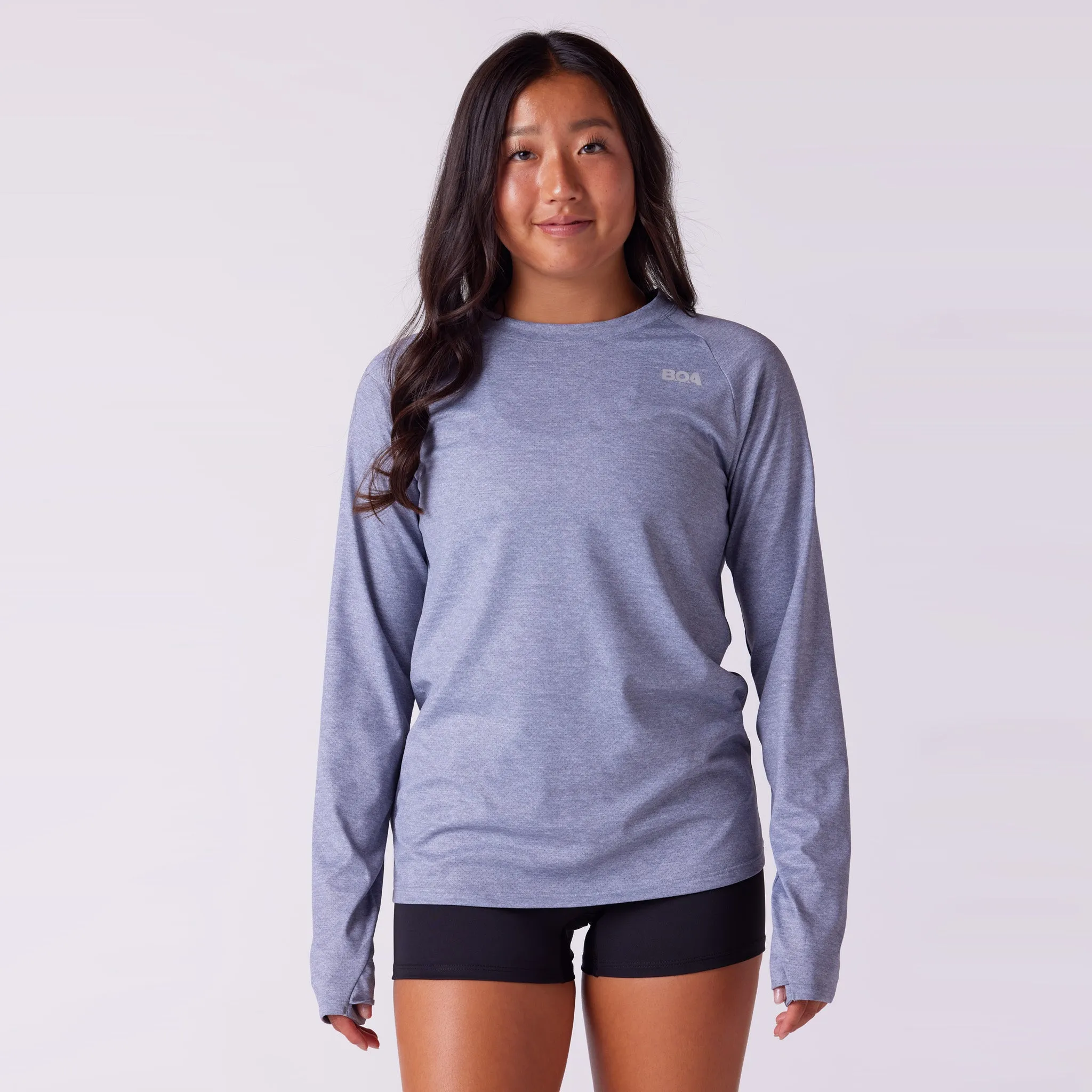 Women's Vapor Lite Tempo LS Tee - Heather Grey AbrasionResistantThread Daily Style