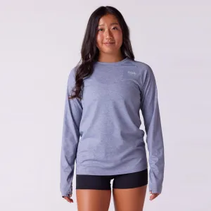 Women's Vapor Lite Tempo LS Tee - Heather Grey Heroine Glow