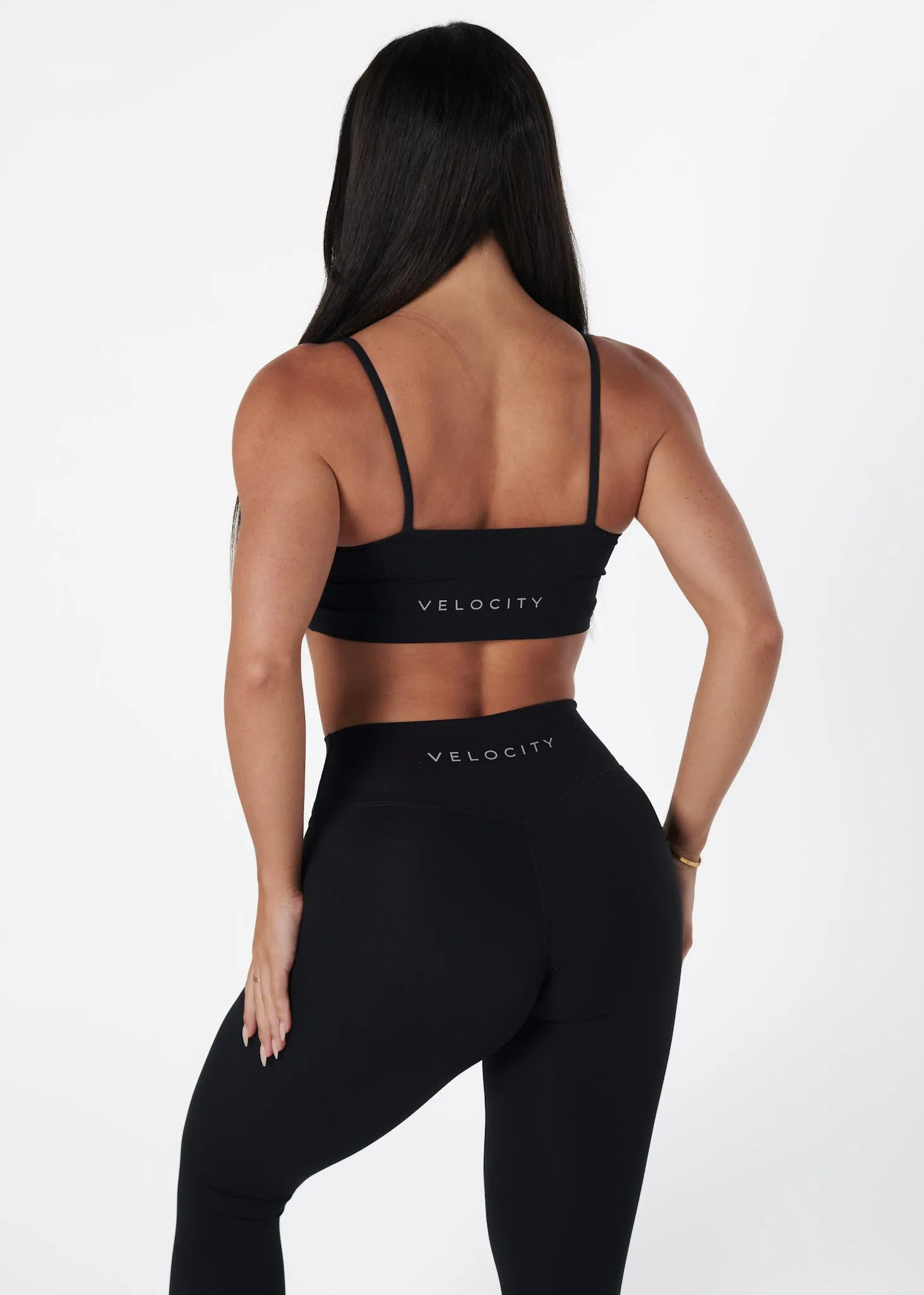 Vegan Mood PERFORMANCE CROP - BLACK