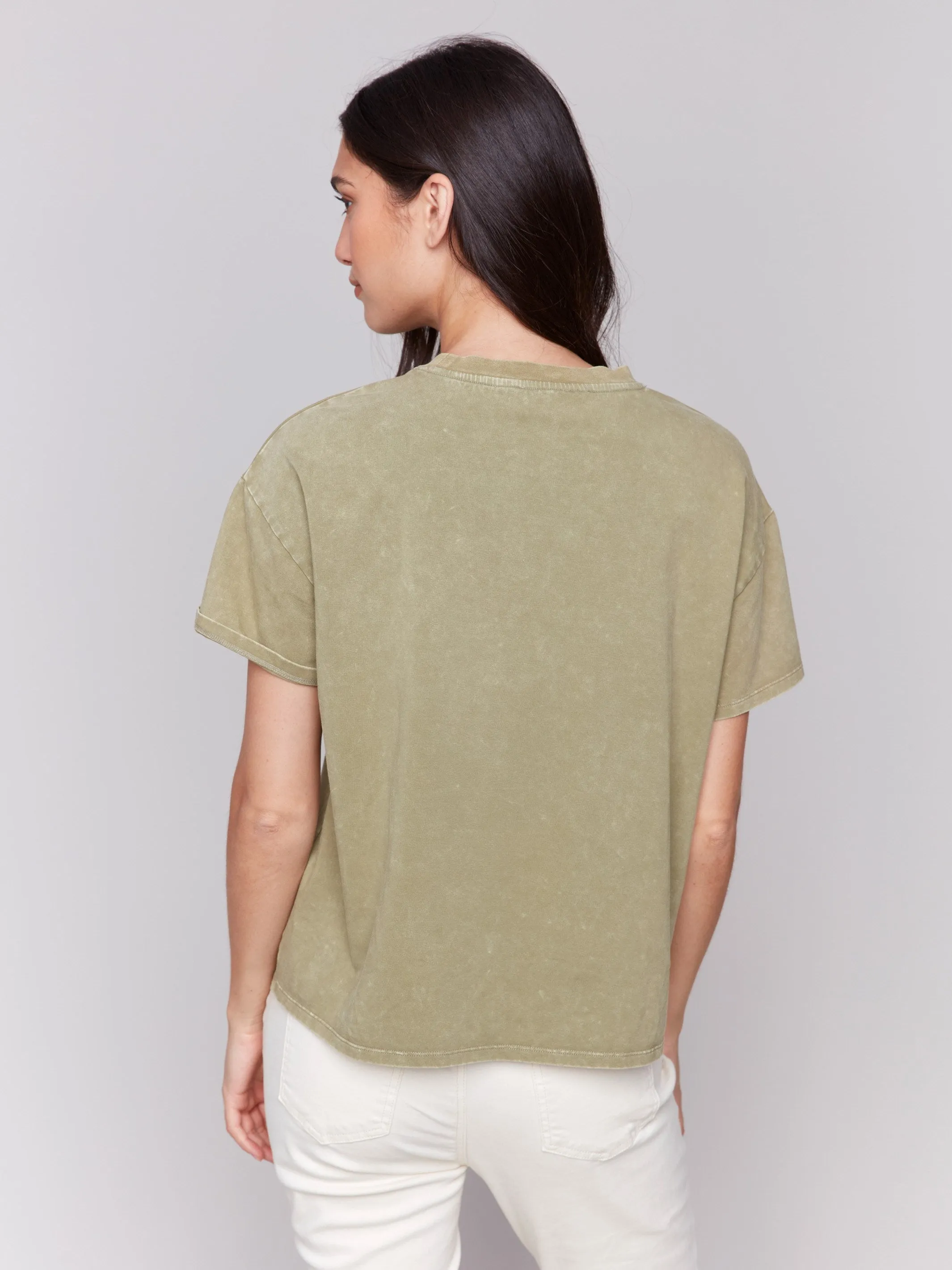 Loose Fit Graphic T-Shirt - Celadon athletic shoes Jewel tone