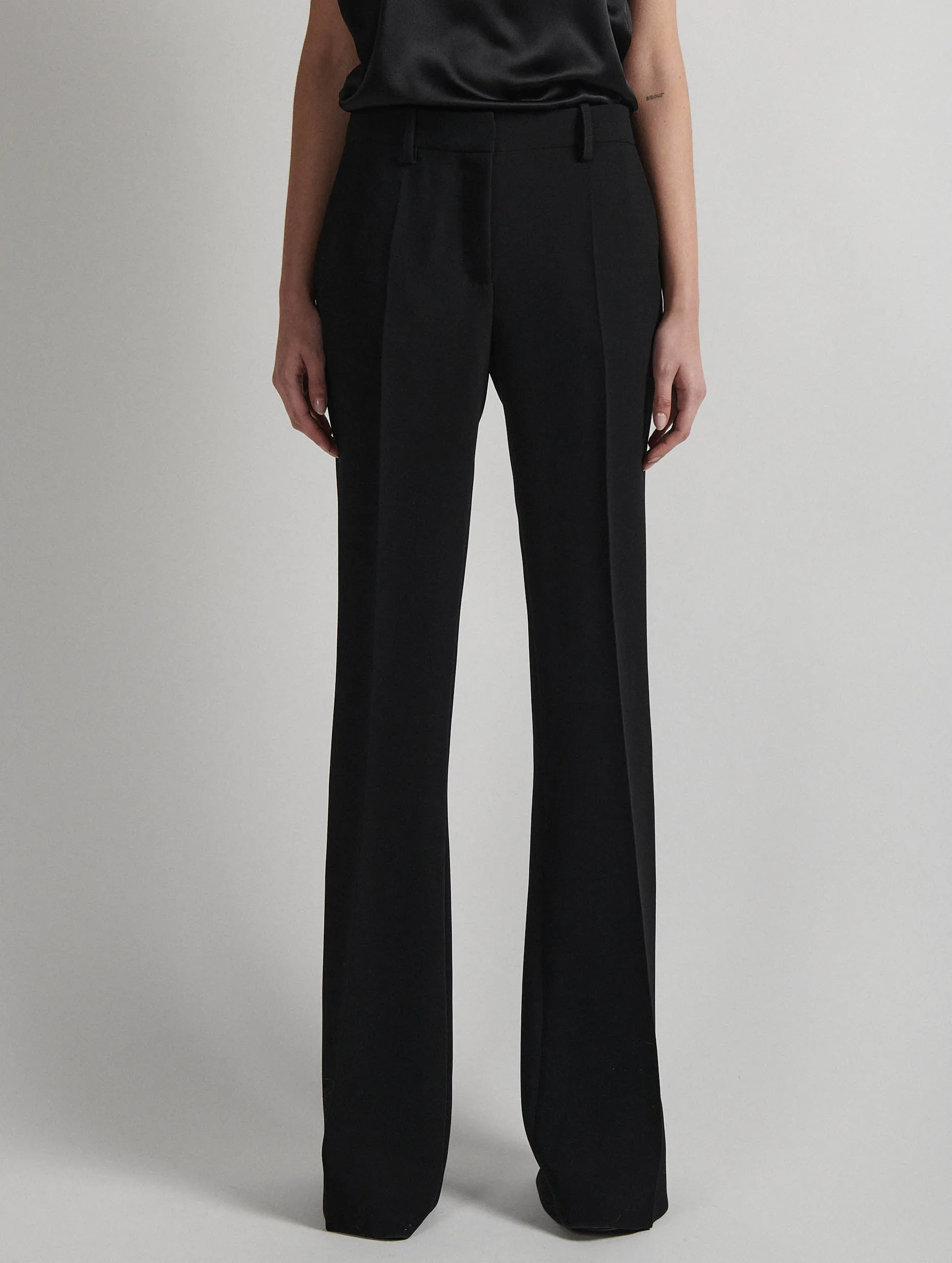 ExtendedSizeRange Black crepe bootleg trousers
