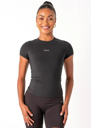 SS FITTED TEE - BLACK WaterRepellent Stretch Ease