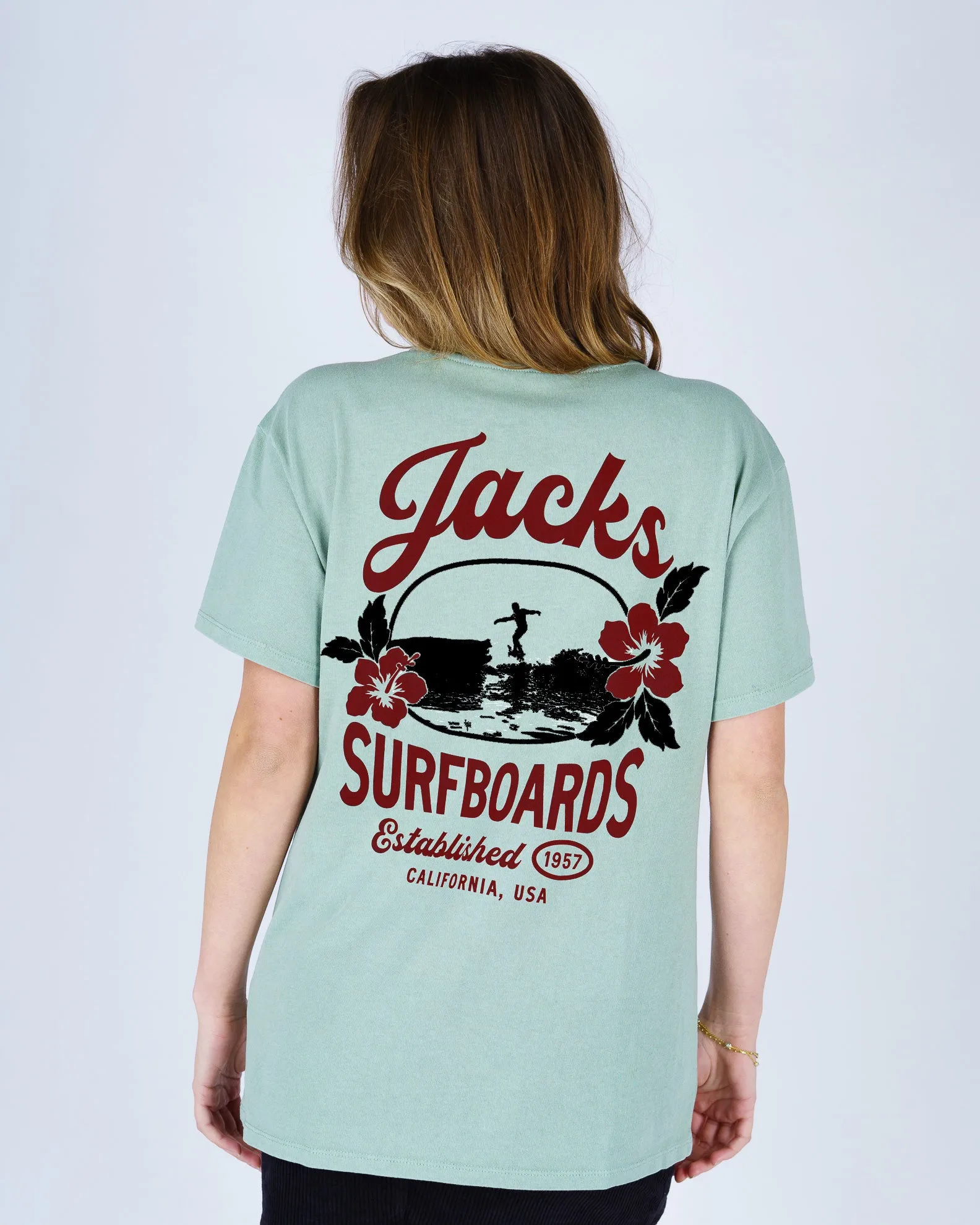 Women's Tip Toe S/S Tee - Sage Everyday Comfort Style Heavyweight Weave