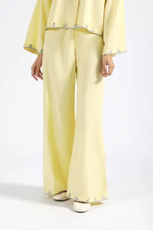 EMBROIDERED WIDE LEG PANTS anti slip grip Workout-ready