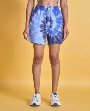 Nykd All Day Printed Terry Shorts - NYAT287 -Navy tie dye Animal Print