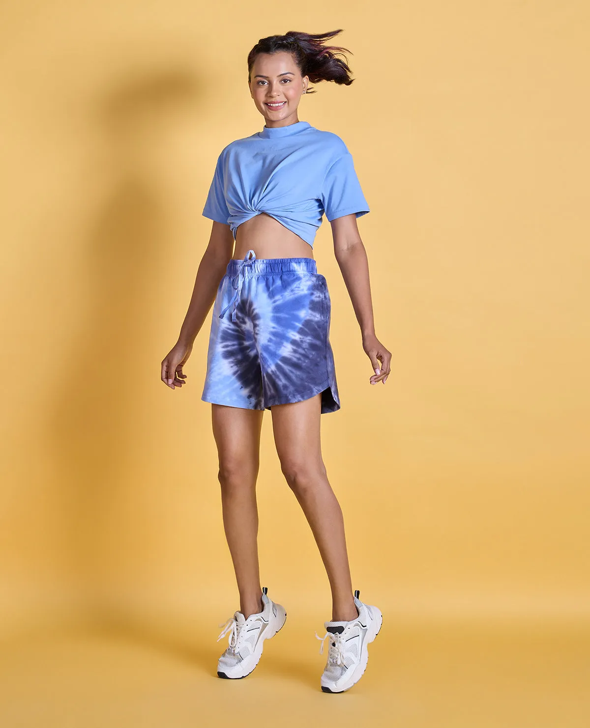 Lounge Fit Nykd All Day Printed Terry Shorts - NYAT287 -Navy tie dye