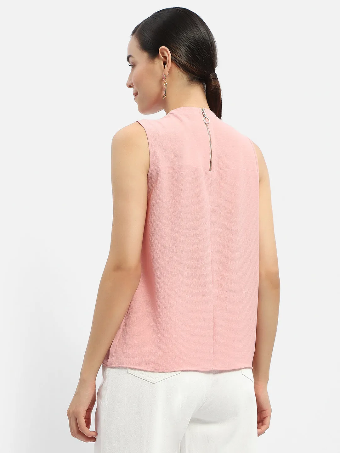 Madame Applique Adorned Pink Shimmer Top Pearl Tone