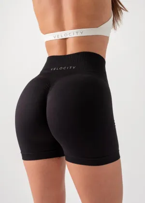 Hypoallergenic Lining ULTIMATE SEAMLESS SCRUNCH SHORTS 2.0 - BLACK