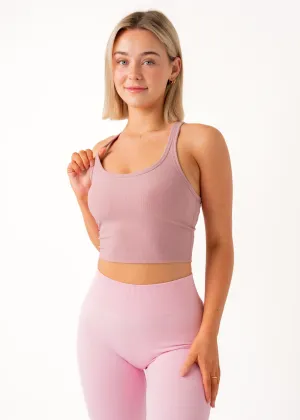 CROPPED TANK - DUSTY PINK QuickEvaporation Recycled Polyester Blend