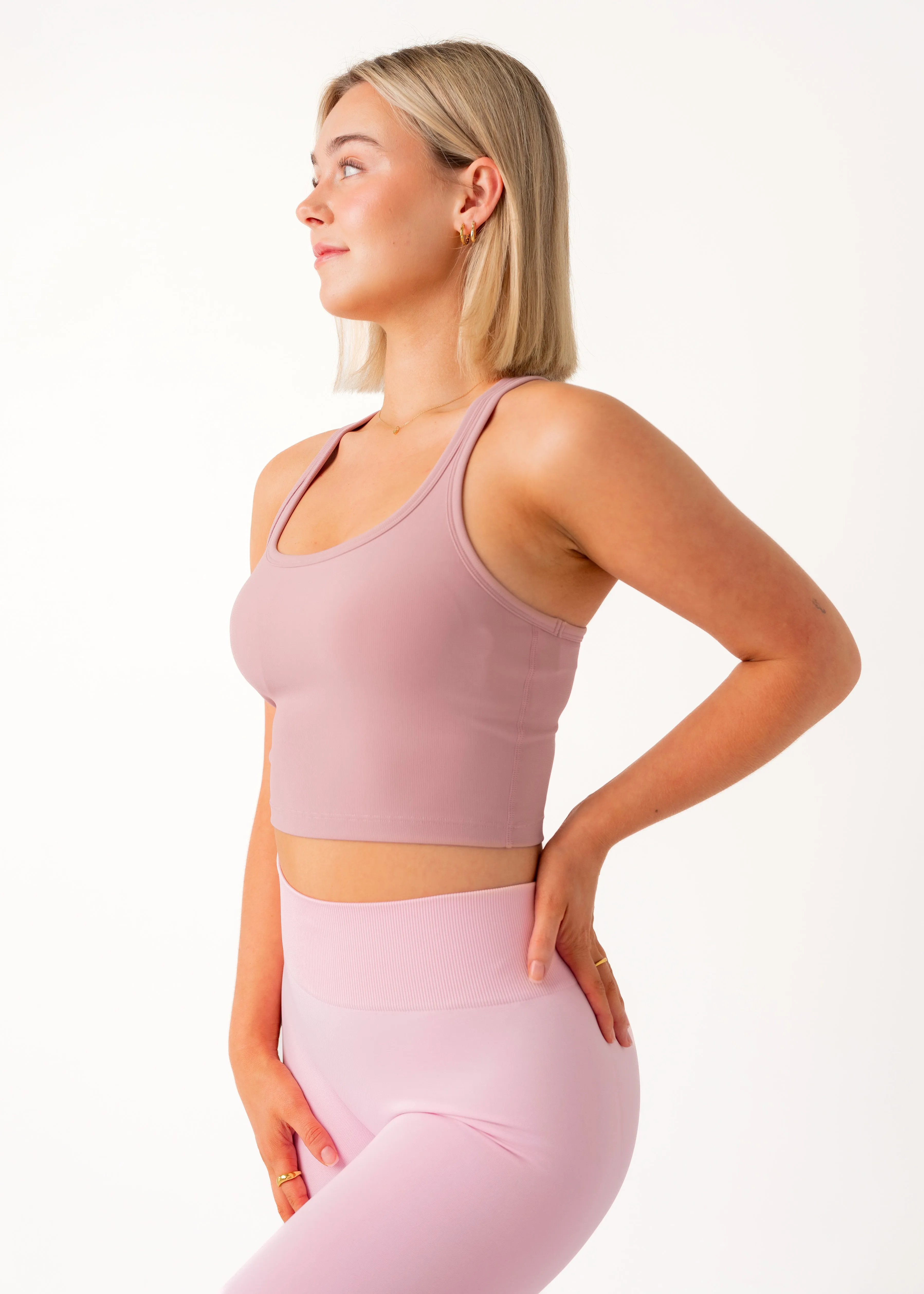 CROPPED TANK - DUSTY PINK Epic Core NonRestrictive Cut