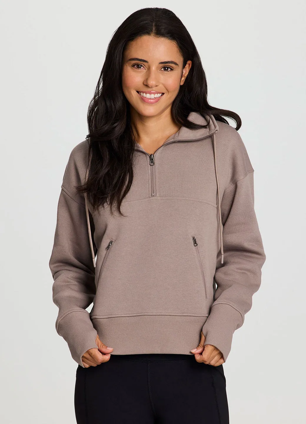 Perfect for Workouts Cozy Fit Wear Non-slip Fit Downtown Fleece 1/4 Zip Pullover