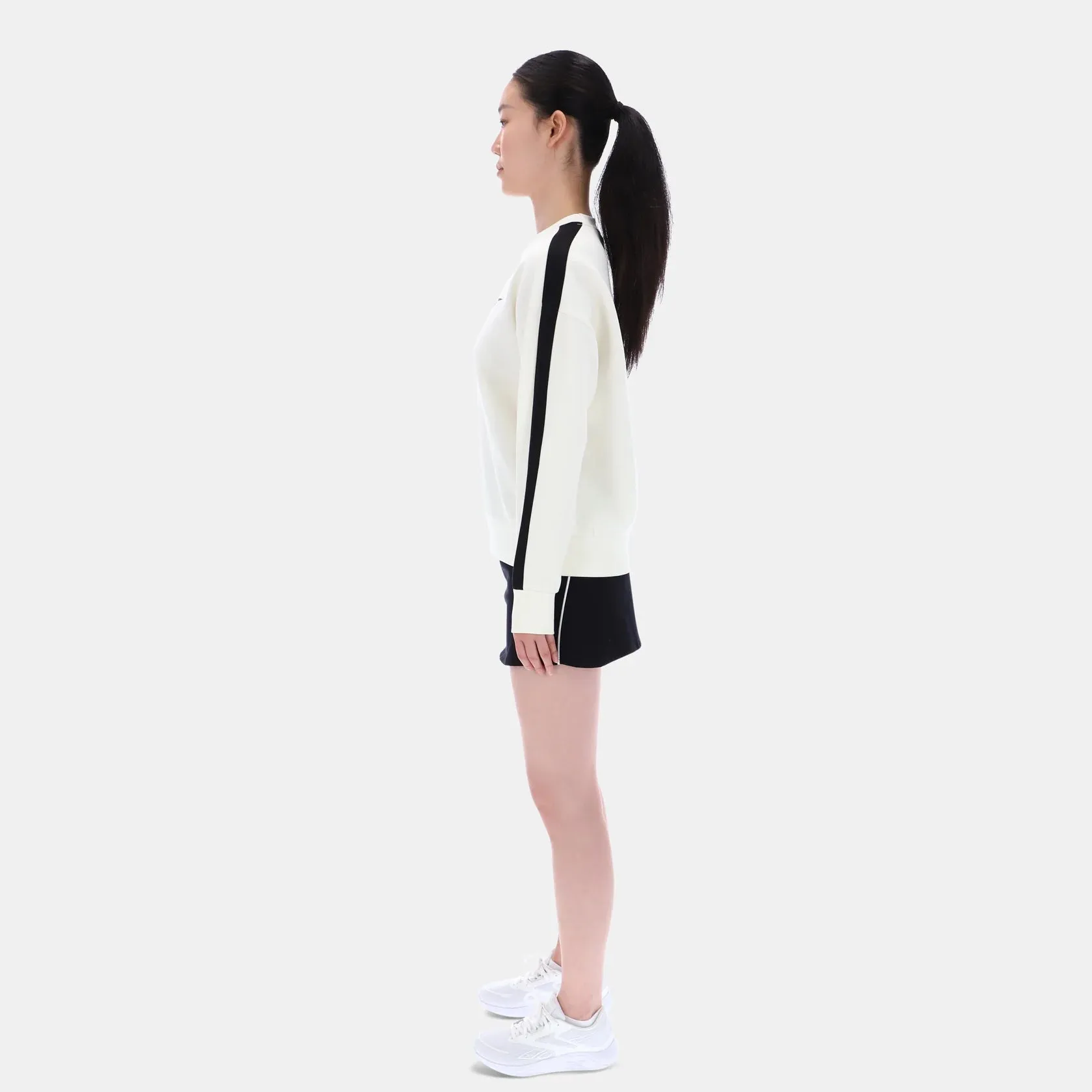 Performance Wear sock accents Reebok Women's Bella Fleece Oversized Chalk Sweatshirt