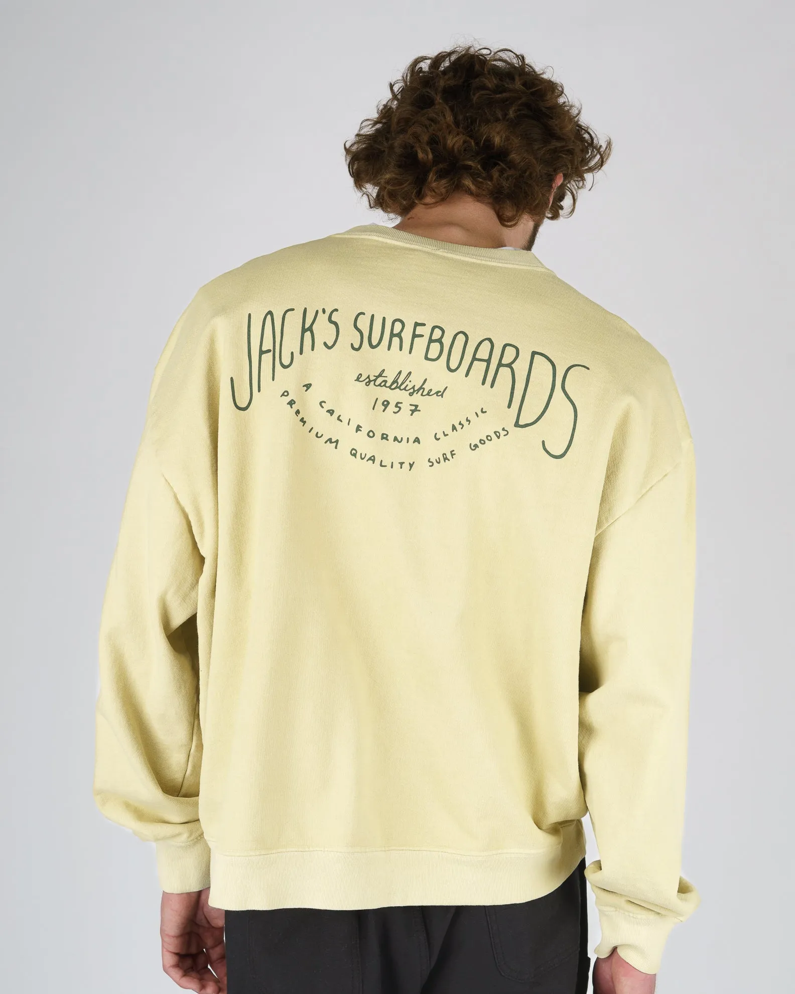 Relaxed Vibe Crescent Heavyweight Crewneck - Yellow