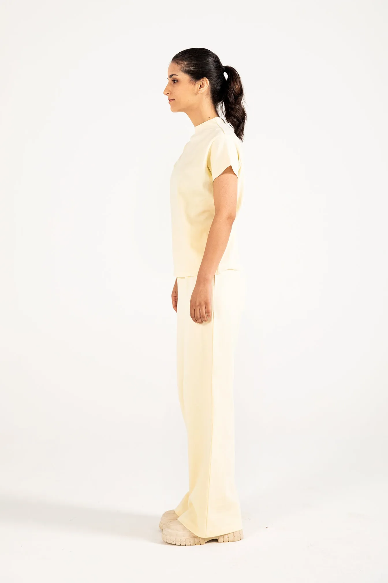 Soft Tunic Stretchable Material TEE WITH NECK DETAIL