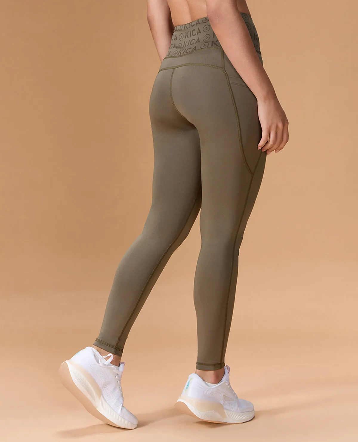 Women Cross Waist Mid Rise Leggings Double Layer Minimalist Style