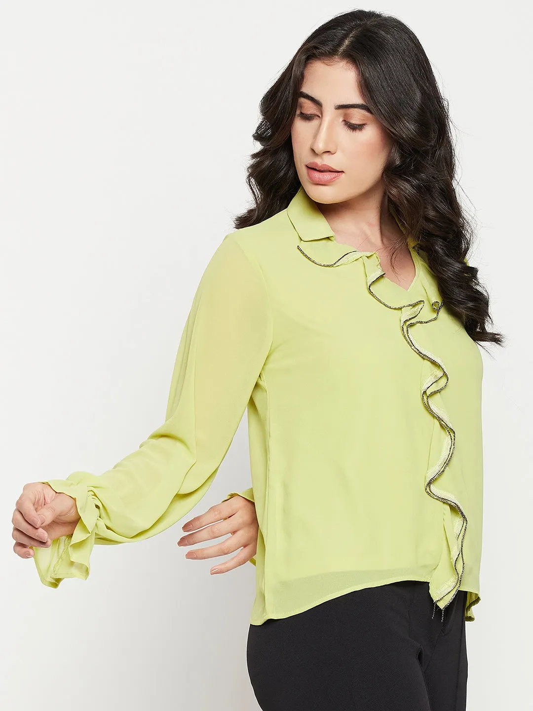 Madame Citrus Ruffled Top Comfortable fit Versatile Design