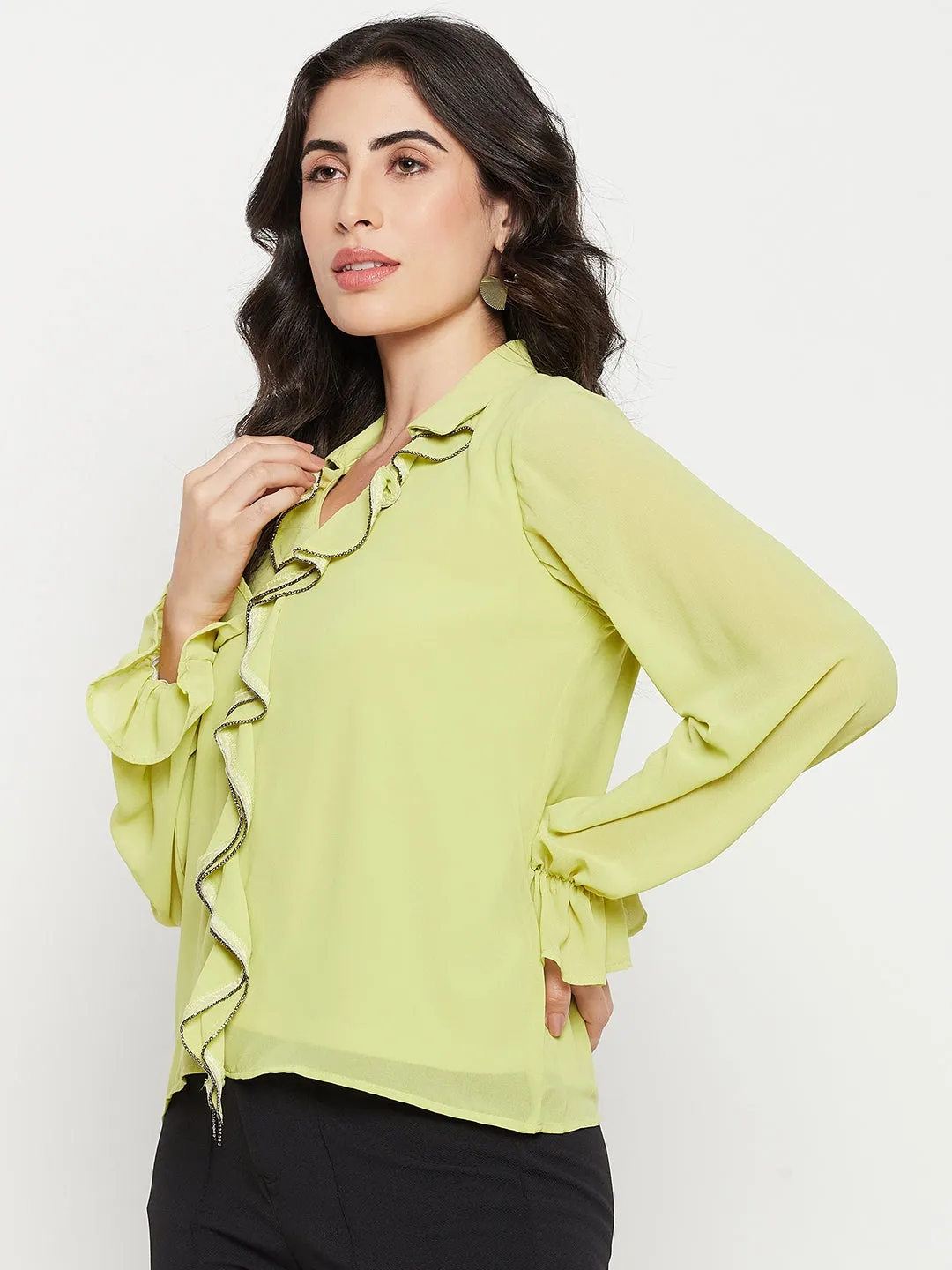 Clean Cut Brave Fit Madame Citrus Ruffled Top