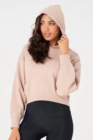 product label information product brand name recognition Onzie Knit Hoodie - Blush