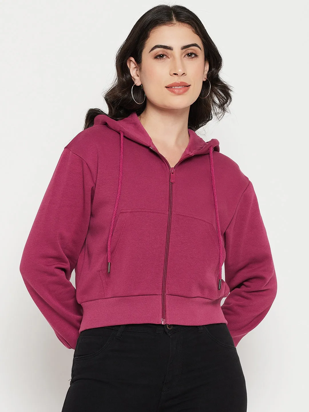 Madame Fuschia Hood Neck Sweatshirt product development Comfort Wear