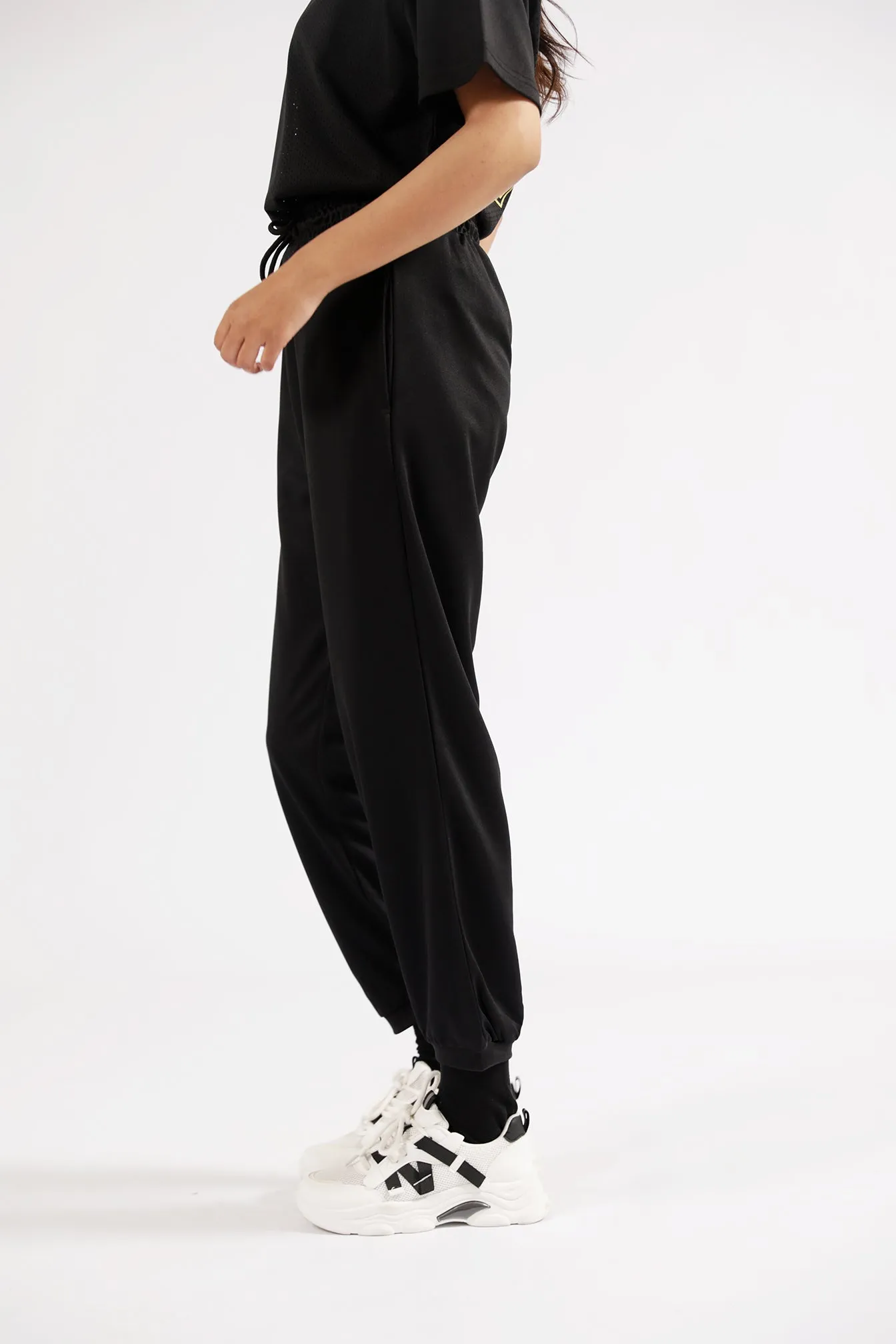 Relaxed Look Reflective Trim BASIC JOGGER PANTS