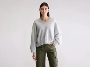Varola v-neck sweatshirt (252 / W / H. GREY) Drawstring Hood Soft Layer