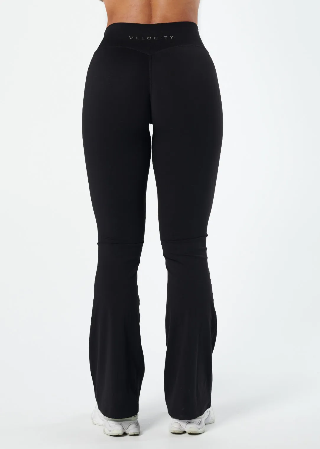 Mesh Panel City Walk Fashionable Layers SERENE INVISIBLE SCRUNCH FLARES - BLACK