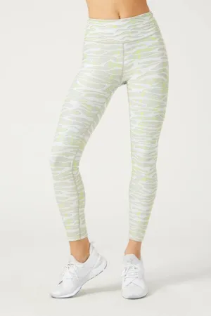 Slim Silhouette Rib Knit Postpartum Fit Wear It To Heart Downtown Zebra White Reversible Legging
