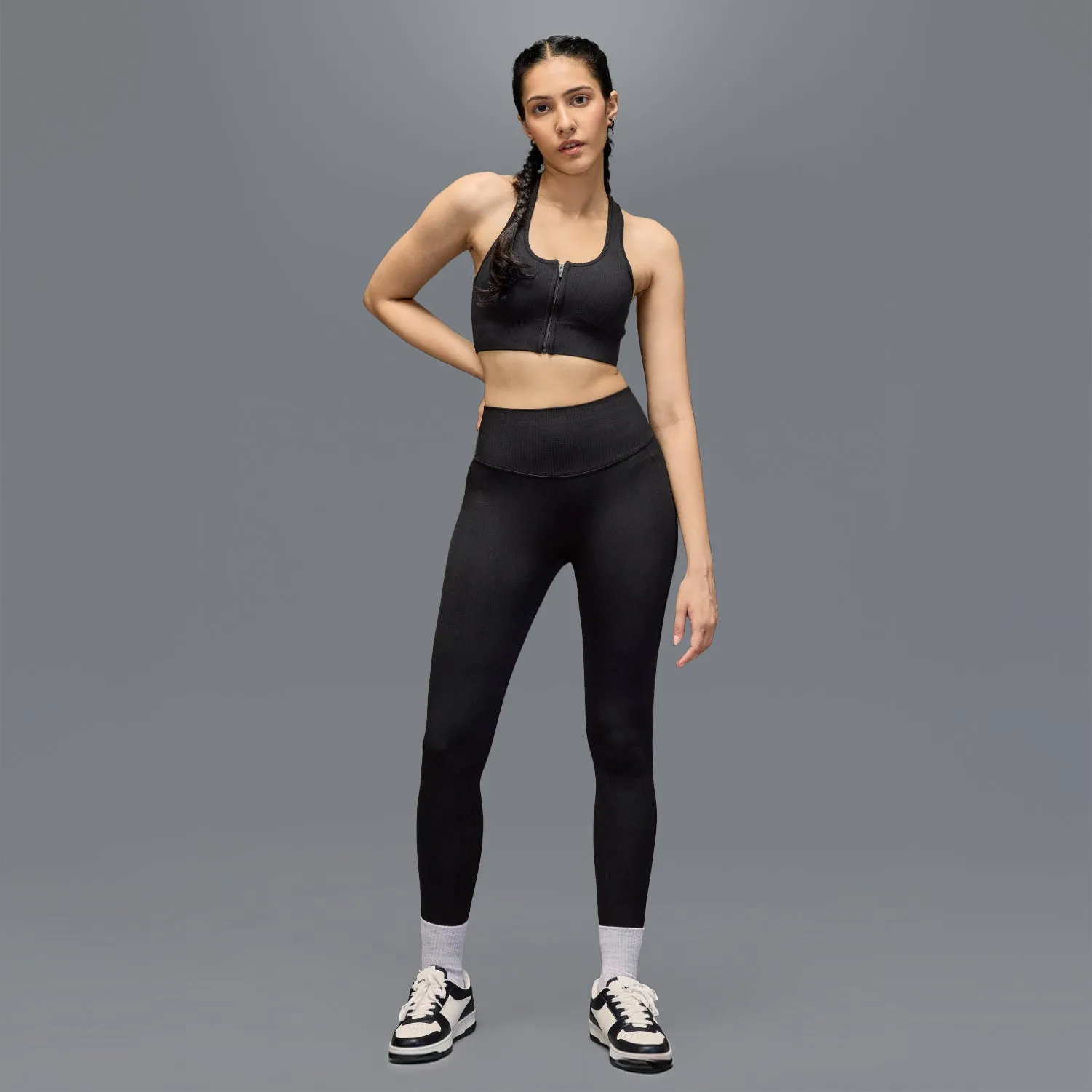 Limitless Snatched high waisted Ribbed Leggings - BLACK Flexible Comfort Wear Perfect Shape