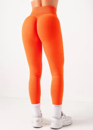 ULTIMATE SEAMLESS SCRUNCH LEGGINGS MINI - PAPAYA Fade Resistant Comfort Seeker