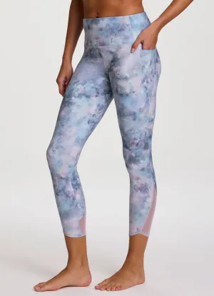 Four Way Maternity Wear Travel Enthusiast Outdoor Running Hazy Nights Mesh Tech Flex 7/8 Legging