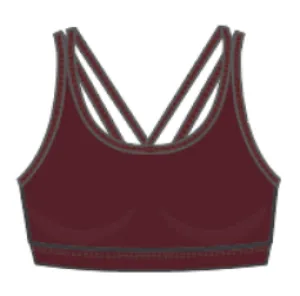 Wear It To Heart Strappy Bra - Burgundy Regen men's clothing Comfortable Support Black