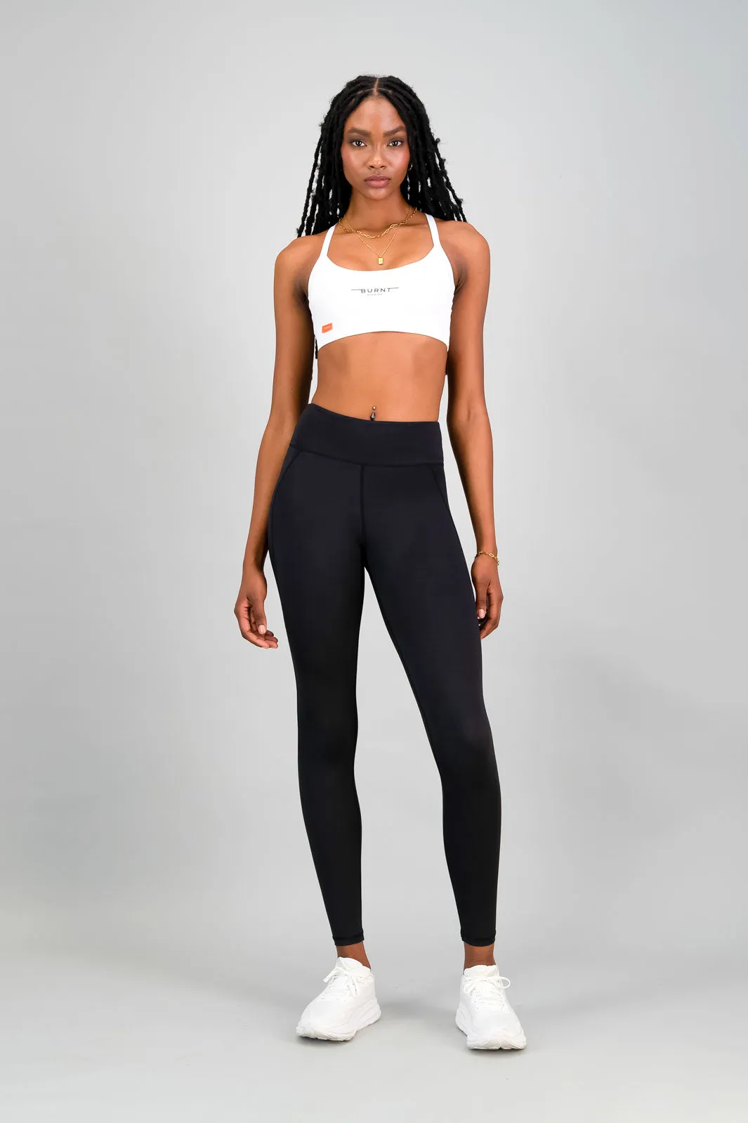 Sports Apparel Laser Cut Edges The Cali Sports Bra - White