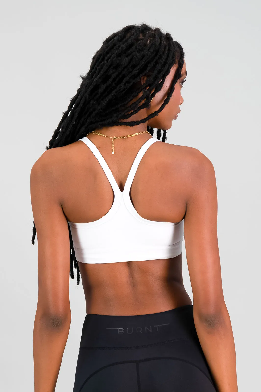 The Cali Sports Bra - White Bonded seams